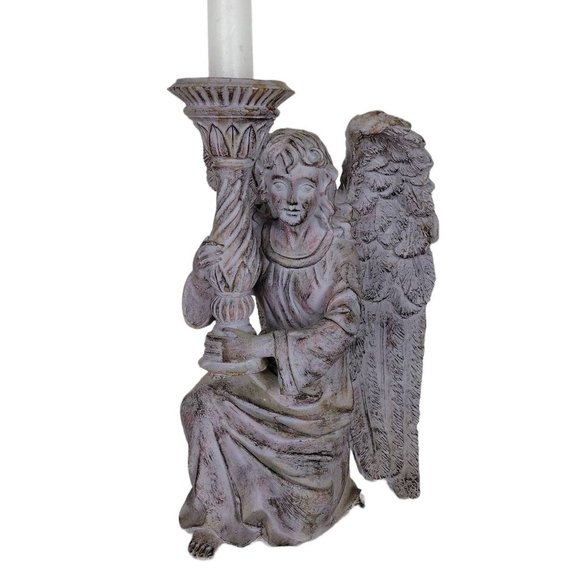 Vintage Other - Vintage Raz Imports Heavy Resin Kneeling Guardian Angel Candle Holder Sculpture